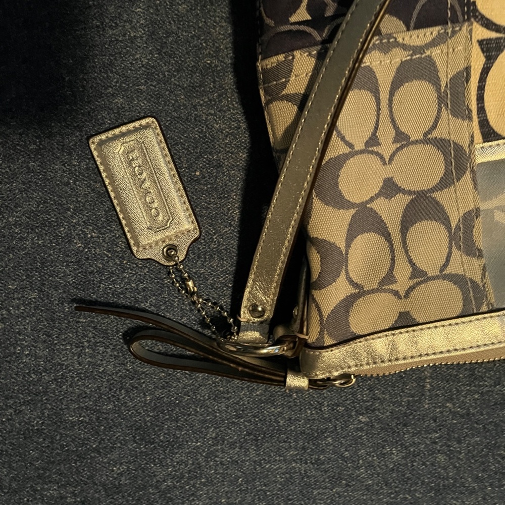 Authentic Coach Blue Patchwork Messenger Handbag … - image 7